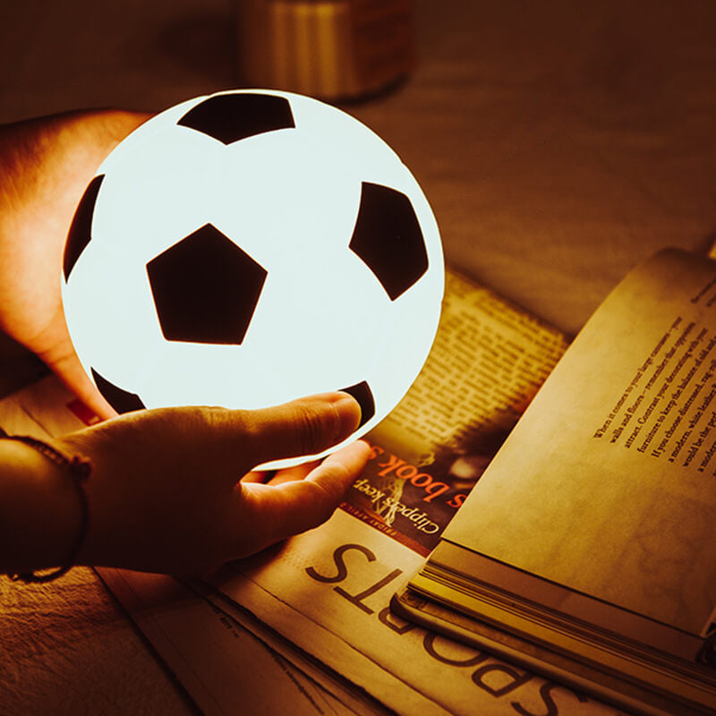 Kreativ Fodbold Silikone LED Nattelys USB Opladelig Bordlampe
