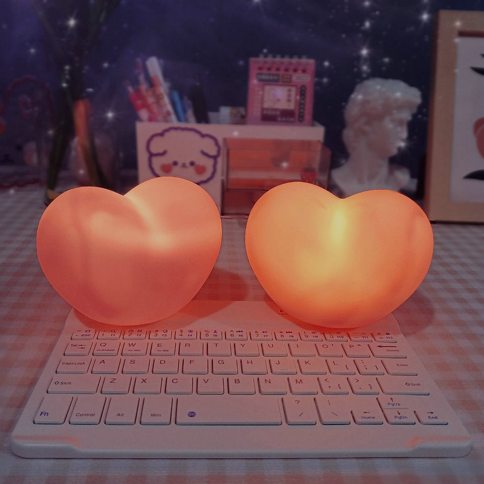 LuvSphere Silikone LED Natlampe | Hjerteformet Design | Bordlampe | Varm Stemningslys | Dekorativ