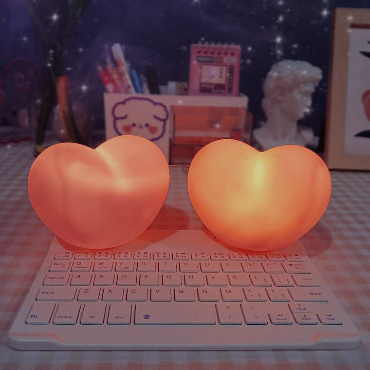 LuvSphere Silikone LED Natlampe | Hjerteformet Design | Bordlampe | Varm Stemningslys | Dekorativ