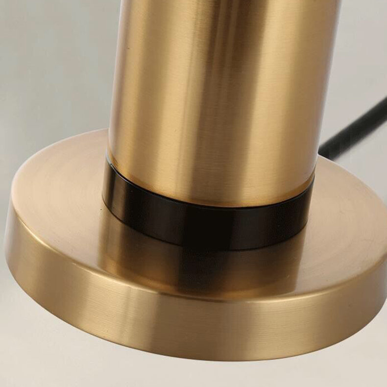 Moderne Overgangs Cylinder Jern Stof 1-Lygt Bordlampe til Stuen