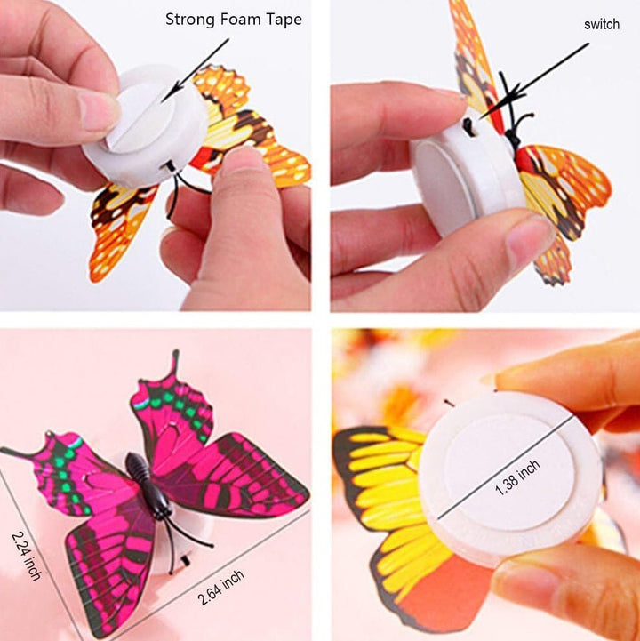 12-Pack: LED Sommerfugle Dekorations Nattelys