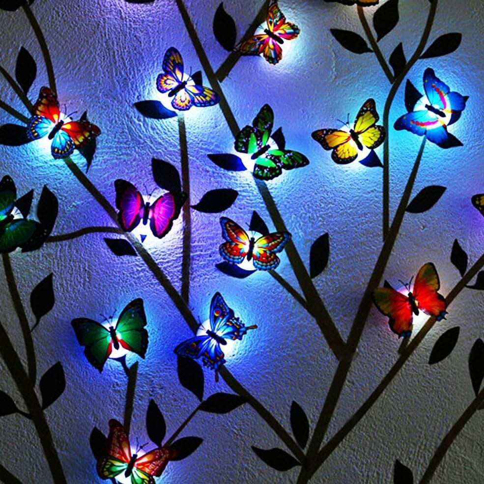 12-Pack: LED Sommerfugle Dekorations Nattelys