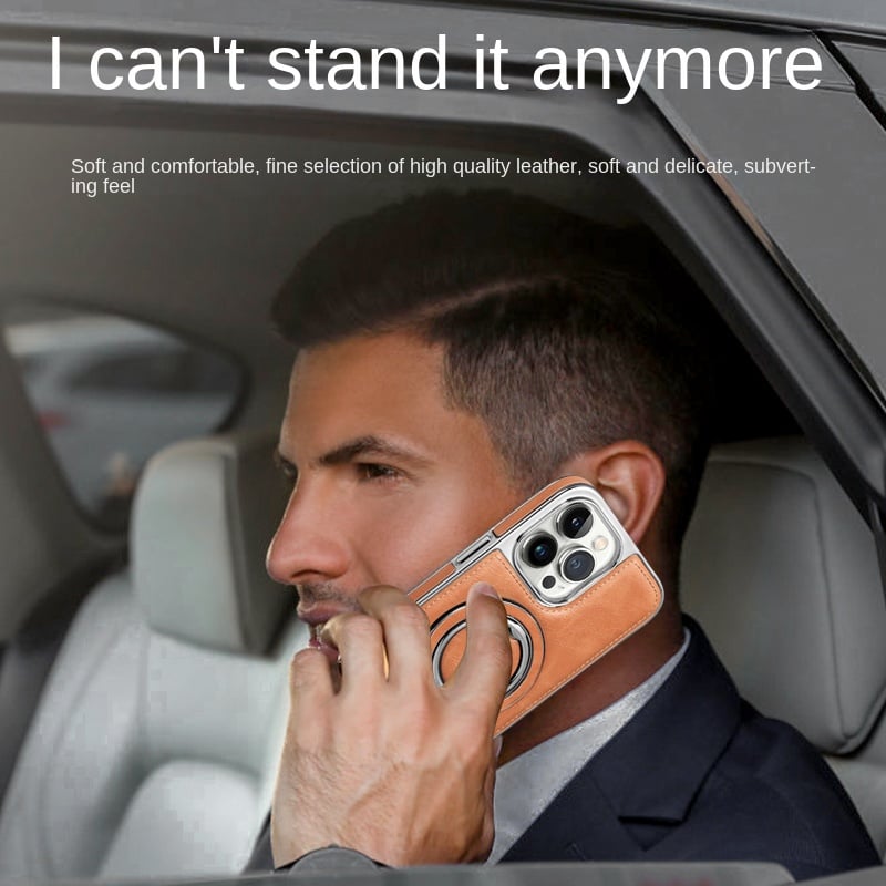 Luksus Læder Usynlig Stativ iPhone Etui