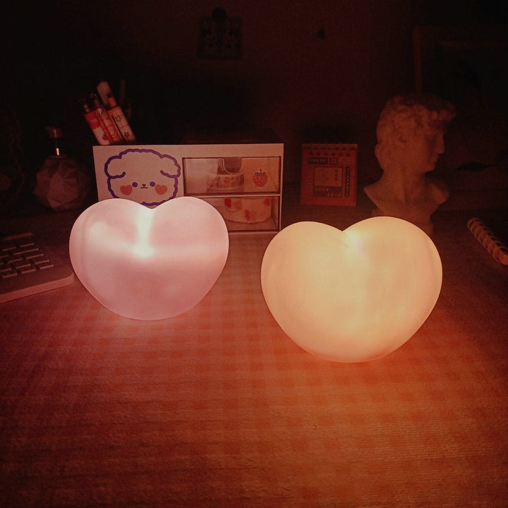 LuvSphere Silikone LED Natlampe | Hjerteformet Design | Bordlampe | Varm Stemningslys | Dekorativ