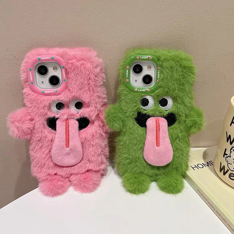 Sjovt Tunge Stikkende Plush Telefon Etui Til iPhone