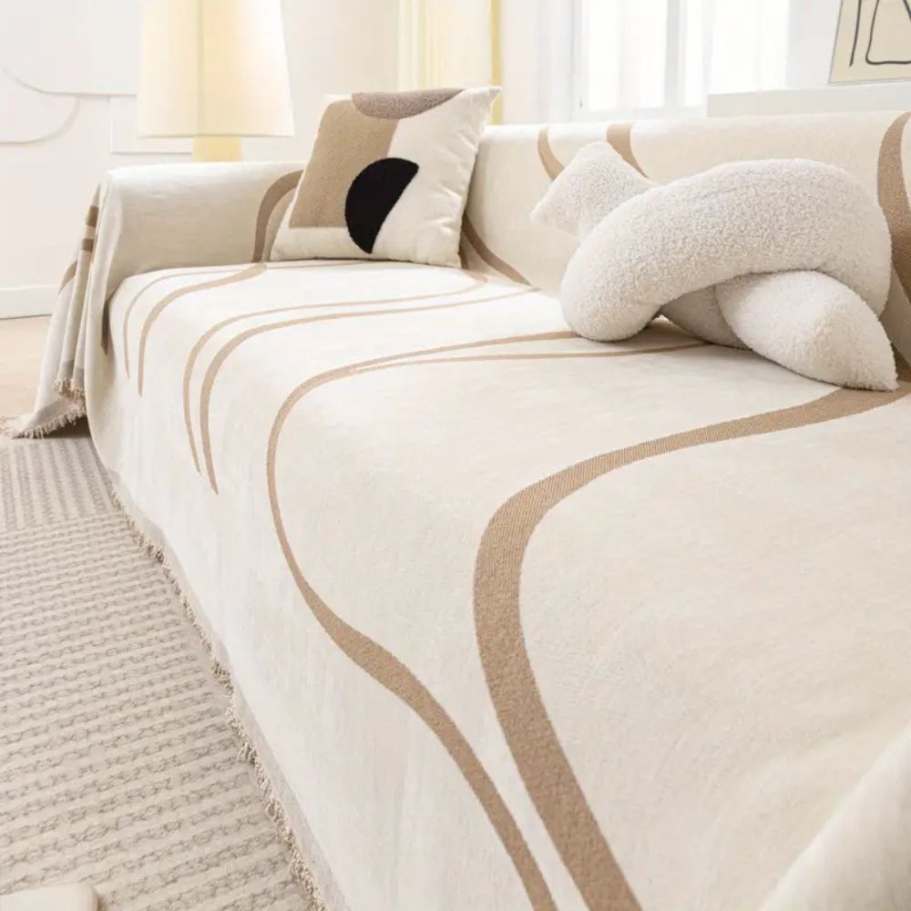 Bølge Linjer Chenille Sofa Betræk