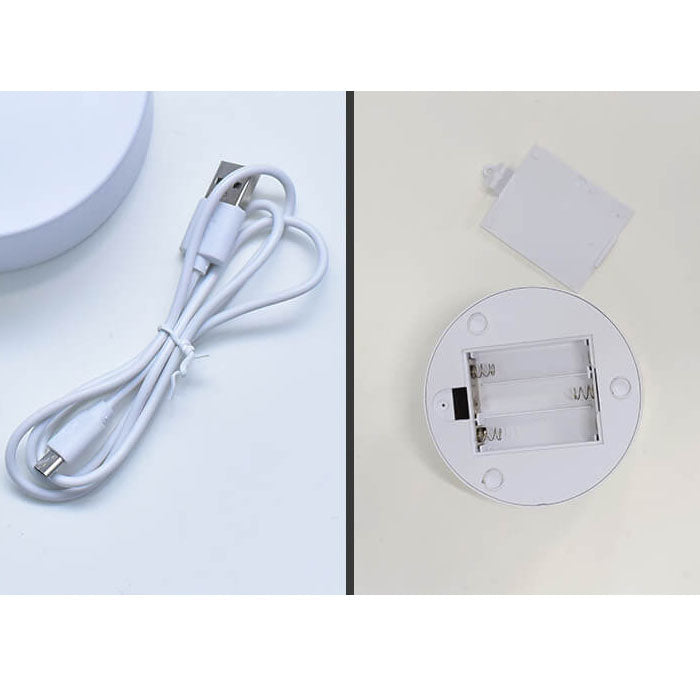 Kreativ Rund Timeglas Quicksand 3D LED Nattelys Bordlampe