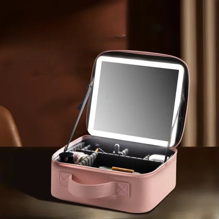 LED Spejl Rejse Makeup Organizer Taske
