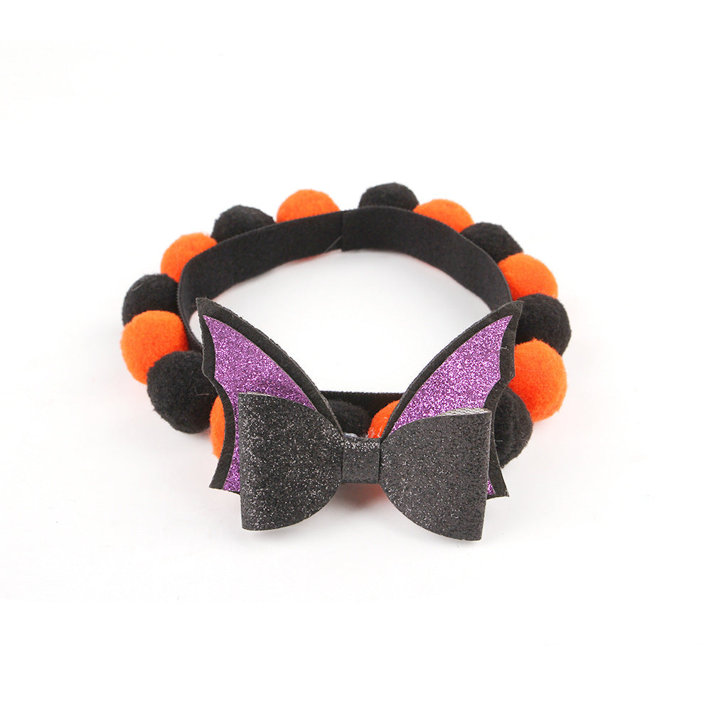 Halloween Kæledyrskrav – Justerbar Hund- og Kattehalsbånd med Græskar- og Dødningehoveddesigns