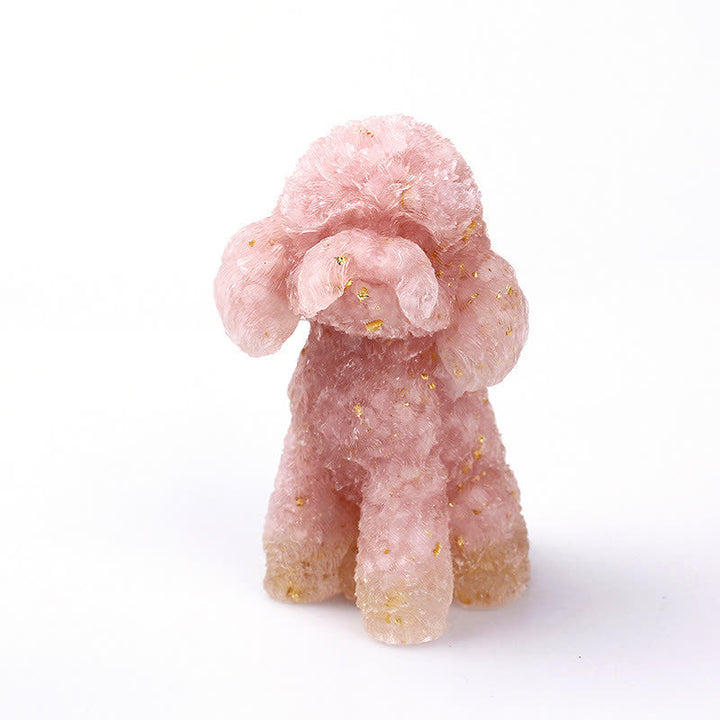 Naturlig Krystal Poodle Sten Dekoration