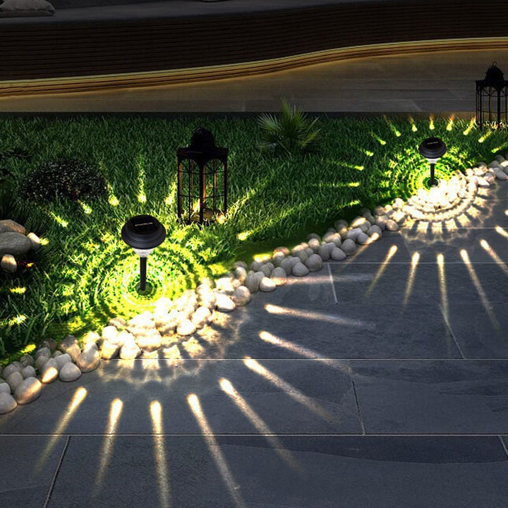 Solenergi vandtæt cirkulær divergent lys skygge design LED udendørs have dekorationslys