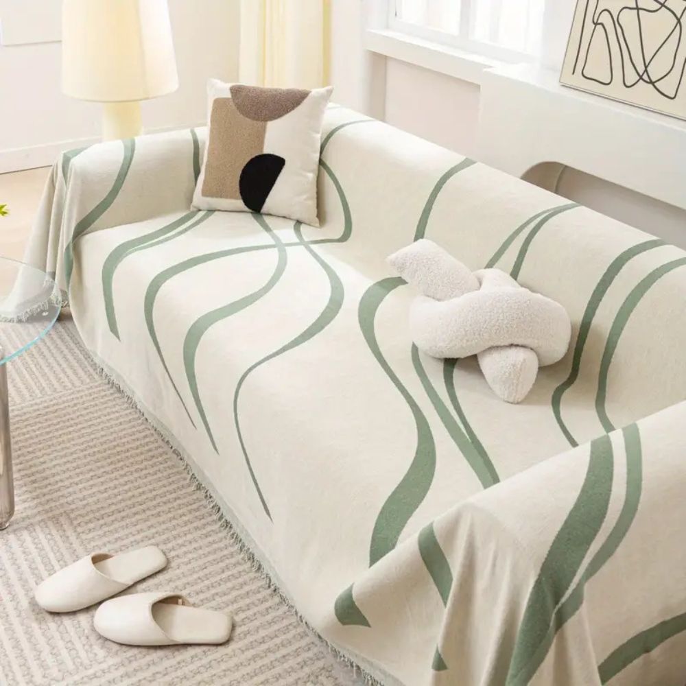 Bølge Linjer Chenille Sofa Betræk