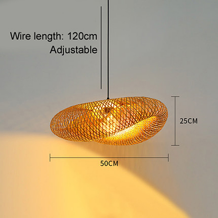 Rattan Vævet Bambus - Pendel Lys - Led - Lys