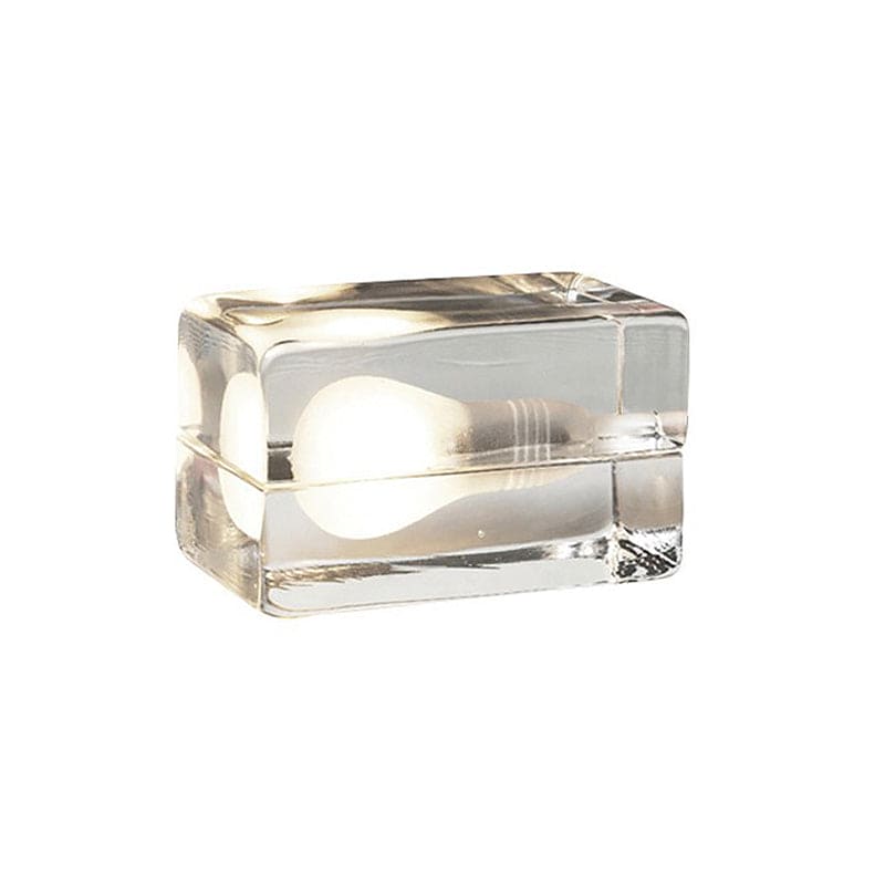BrightCube – Minimalistisk Bordlampe med Transparent Glasboks