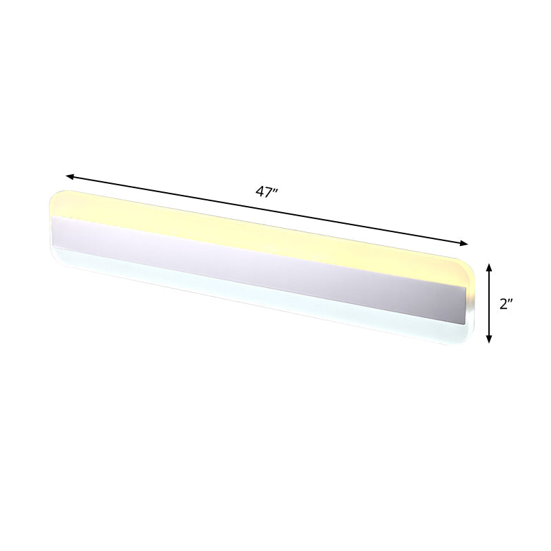 31.5"/39"/47" Bredde lineær makeup spejl lys moderne akryl LED badeværelseslys over spejlet med reflektor