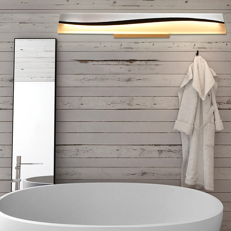 Acrylic rektangulært makeup-spejl lampe simpel 16"/19.5"/23" bredde LED badeværelseslys over spejl i varm/hvid, vand- og tåge-resistent