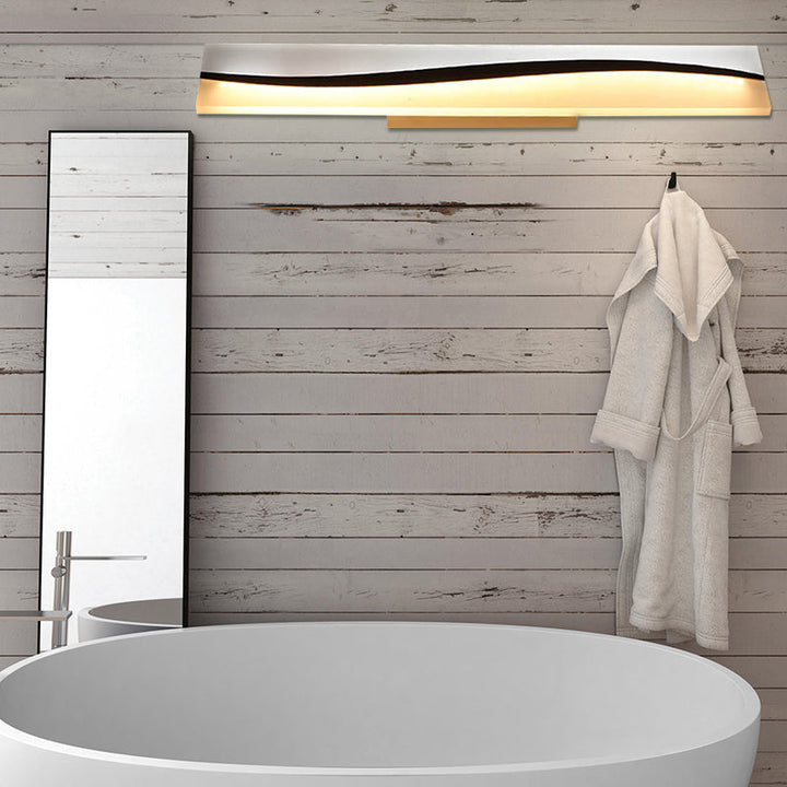 Acrylic rektangulært makeup-spejl lampe simpel 16"/19.5"/23" bredde LED badeværelseslys over spejl i varm/hvid, vand- og tåge-resistent