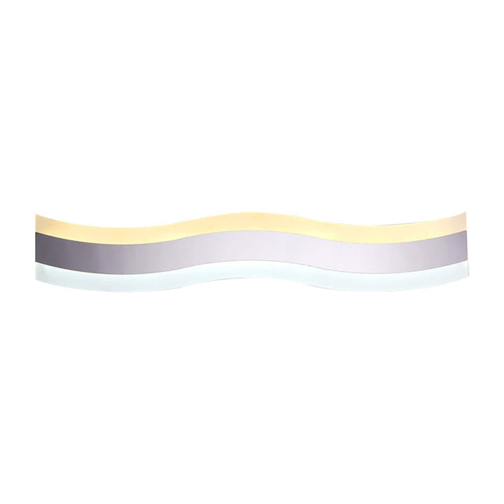 Bølget LED Badeværelseslys Akryl Enkeltlys Minimalisme Anti-Dug Makeup Spejl Lys i Varm/Hvid, 16"/19.5" Bred