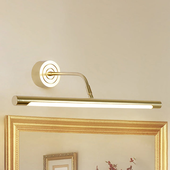 16"/20" W Slank Cylindrisk Makeup Spejl Lys Modernisme Metal LED Guld Væglampe til Soveværelse, Varm/Hvid Belysning