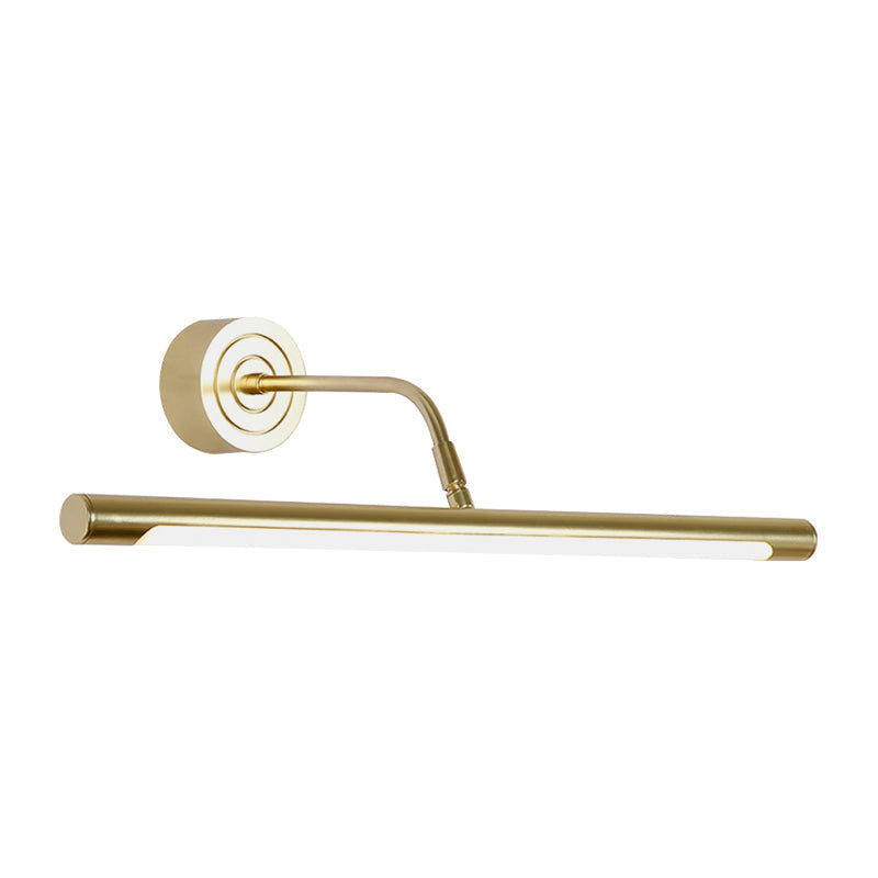 16"/20" W Slank Cylindrisk Makeup Spejl Lys Modernisme Metal LED Guld Væglampe til Soveværelse, Varm/Hvid Belysning