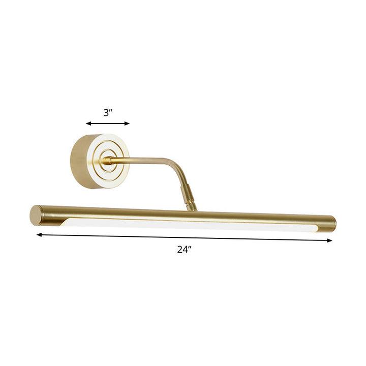 16"/20" W Slank Cylindrisk Makeup Spejl Lys Modernisme Metal LED Guld Væglampe til Soveværelse, Varm/Hvid Belysning