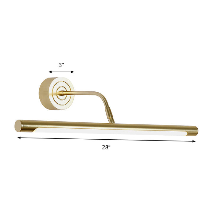 16"/20" W Slank Cylindrisk Makeup Spejl Lys Modernisme Metal LED Guld Væglampe til Soveværelse, Varm/Hvid Belysning