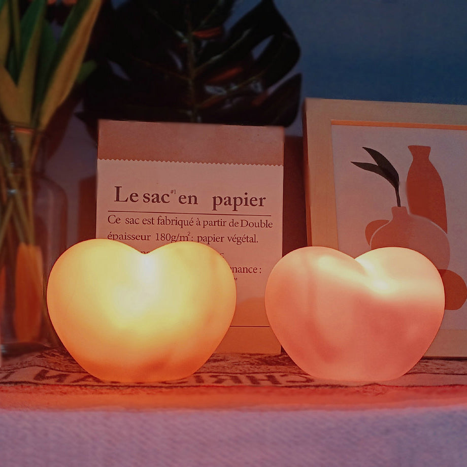LuvSphere Silikone LED Natlampe | Hjerteformet Design | Bordlampe | Varm Stemningslys | Dekorativ