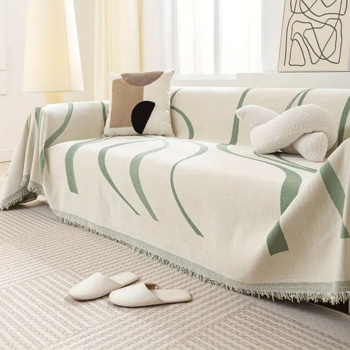Bølge Linjer Chenille Sofa Betræk