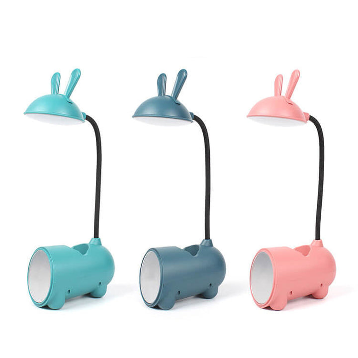 Karikatur Kreativ Kanin LED Touch USB Pen Holder Skrivebordslampe