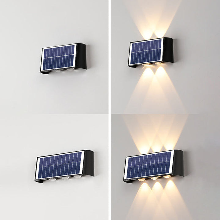 Moderne Enkelhed Sol Vandtæt Rektangulær ABS PMMA LED Væglampe til Udendørs Patio