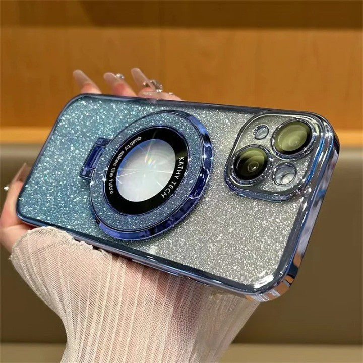 Glitter Magnetisk Ring Stativ Telefon Etui