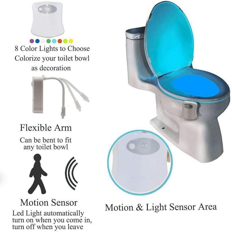 Toiletlåg Sensor Lys Multifunktionelt Toilet Nattelys