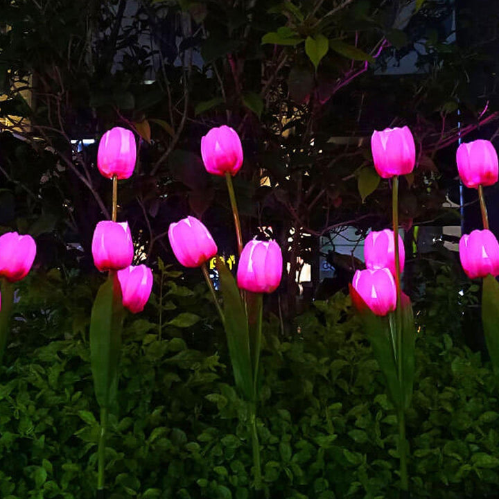 Solar Tulip Plænelampe Udendørs Have LED Tulipan Blomsterlampe Jordspyd Landskabsbelysning