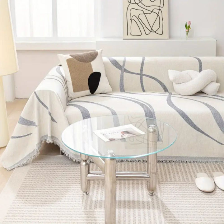 Bølge Linjer Chenille Sofa Betræk