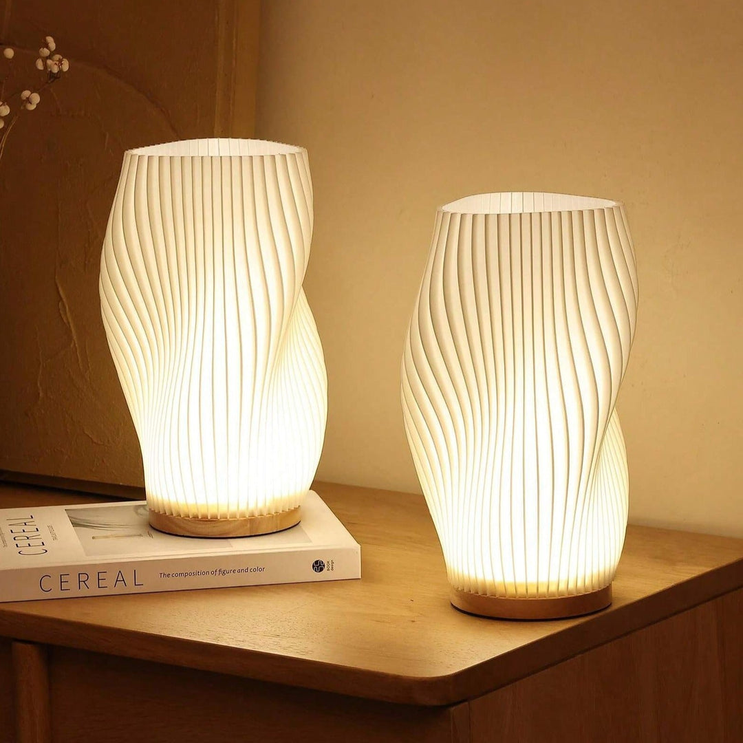 USB-Drevet &amp; Elegant Bølge-Design Bordlampe | WaveGlow