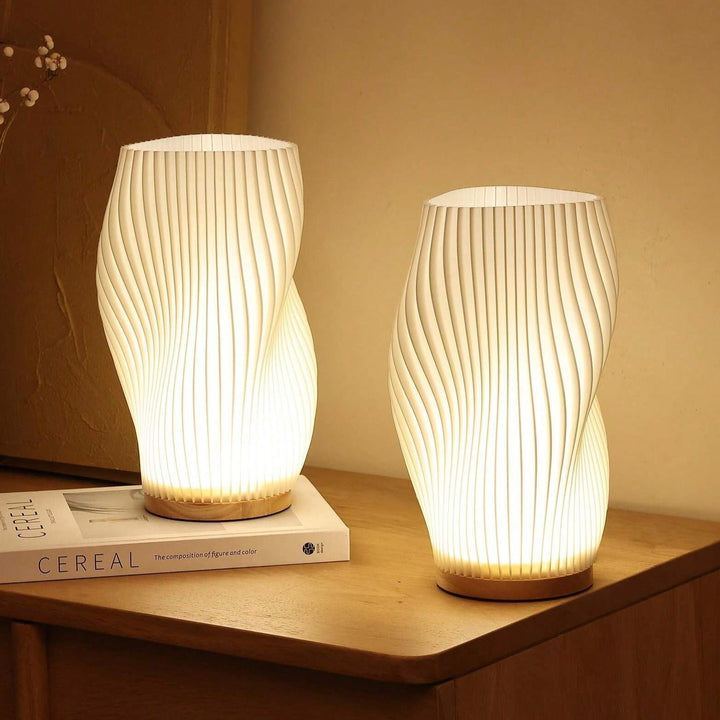 USB-Drevet &amp; Elegant Bølge-Design Bordlampe | WaveGlow