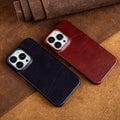 BowLtt|Premium Ægte Læder iPhone Cover (Materiale: Top-Grain Kødhud; Tykkelse: 1.2mm; Anvendelse: Stødbeskyttelse, Forretnings- og Luksus Daglig Brug)