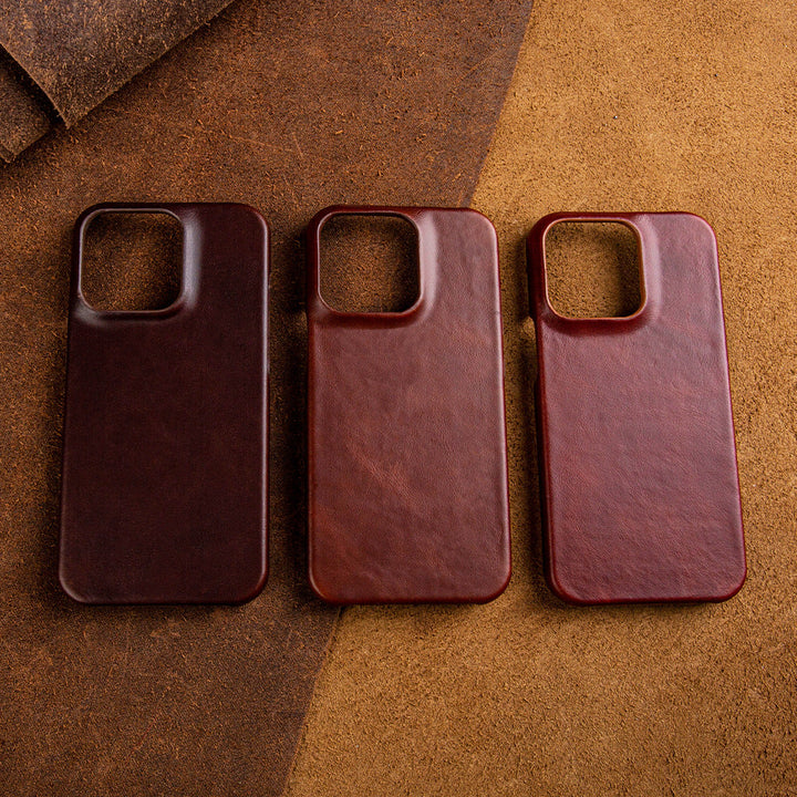 BowLtt|Premium Ægte Læder iPhone Cover (Materiale: Top-Grain Kødhud; Tykkelse: 1.2mm; Anvendelse: Stødbeskyttelse, Forretnings- og Luksus Daglig Brug)