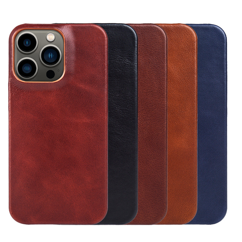 BowLtt|Premium Ægte Læder iPhone Cover (Materiale: Top-Grain Kødhud; Tykkelse: 1.2mm; Anvendelse: Stødbeskyttelse, Forretnings- og Luksus Daglig Brug)