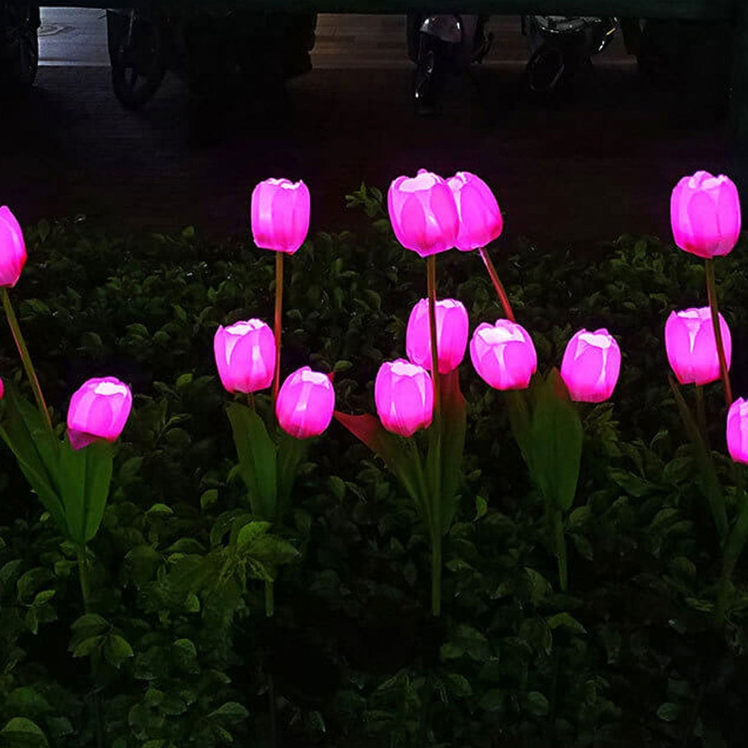Solar Tulip Plænelampe Udendørs Have LED Tulipan Blomsterlampe Jordspyd Landskabsbelysning