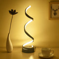Spiral Bånd Metal Bordlampe Enkelhed Sort/Hvid/Guld LED Arbejdsbelysning med Rund Base i Varm/Hvidt Lys