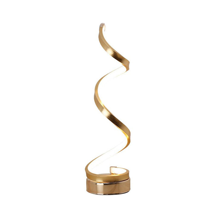 Spiral Bånd Metal Bordlampe Enkelhed Sort/Hvid/Guld LED Arbejdsbelysning med Rund Base i Varm/Hvidt Lys