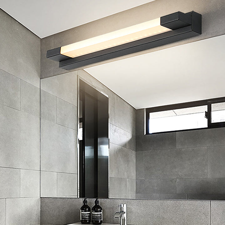 Simpel Lige Vanity Spejl Lys Metal LED Badeværelsesvæg Lampe i Sort, Varm/Hvid Lys