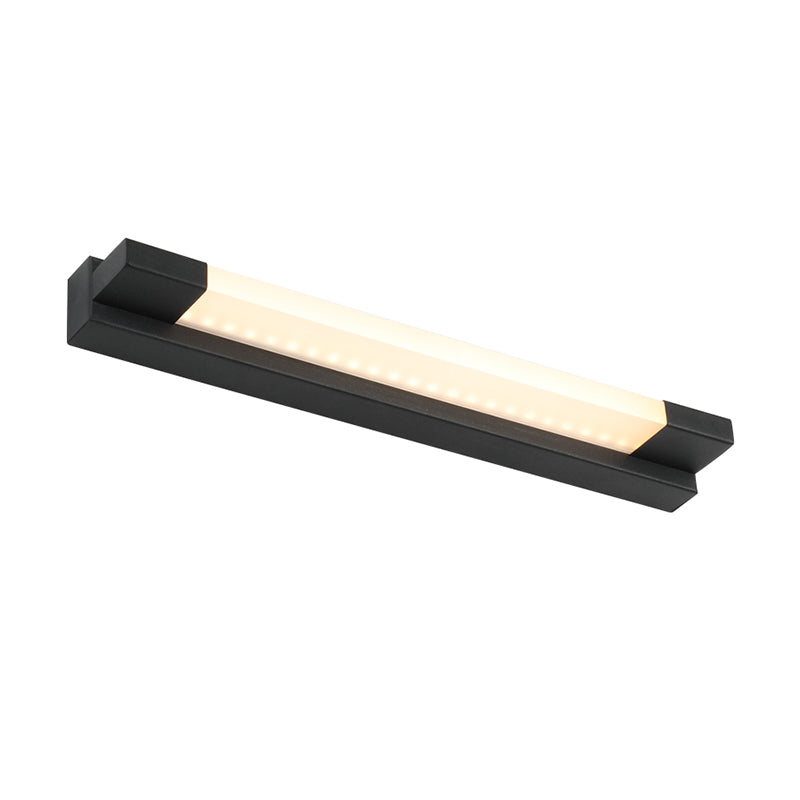 Simpel Lige Vanity Spejl Lys Metal LED Badeværelsesvæg Lampe i Sort, Varm/Hvid Lys