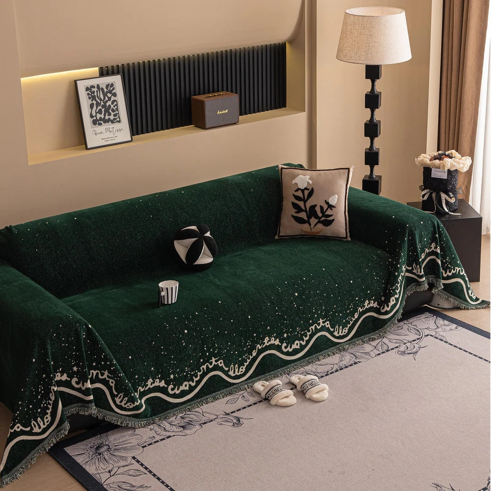 Kursiv Glitrende Chenille Sofa Betræk