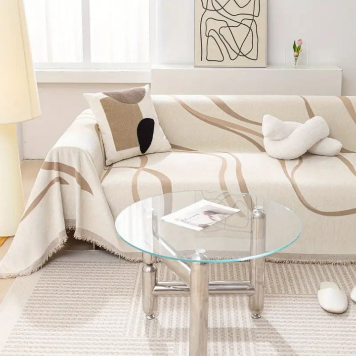 Bølge Linjer Chenille Sofa Betræk