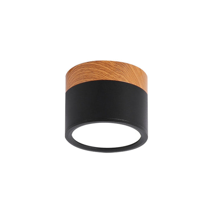 Lille loftlys Macaron metal køkkenbar indbygningsbelysning i gul/blå/sort og træ