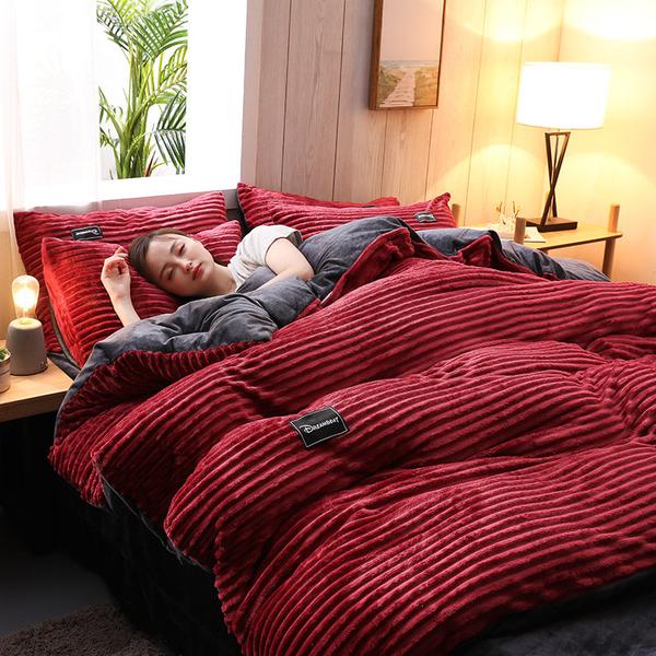 Tykt Corduroy Velour Sengetøj Sæt