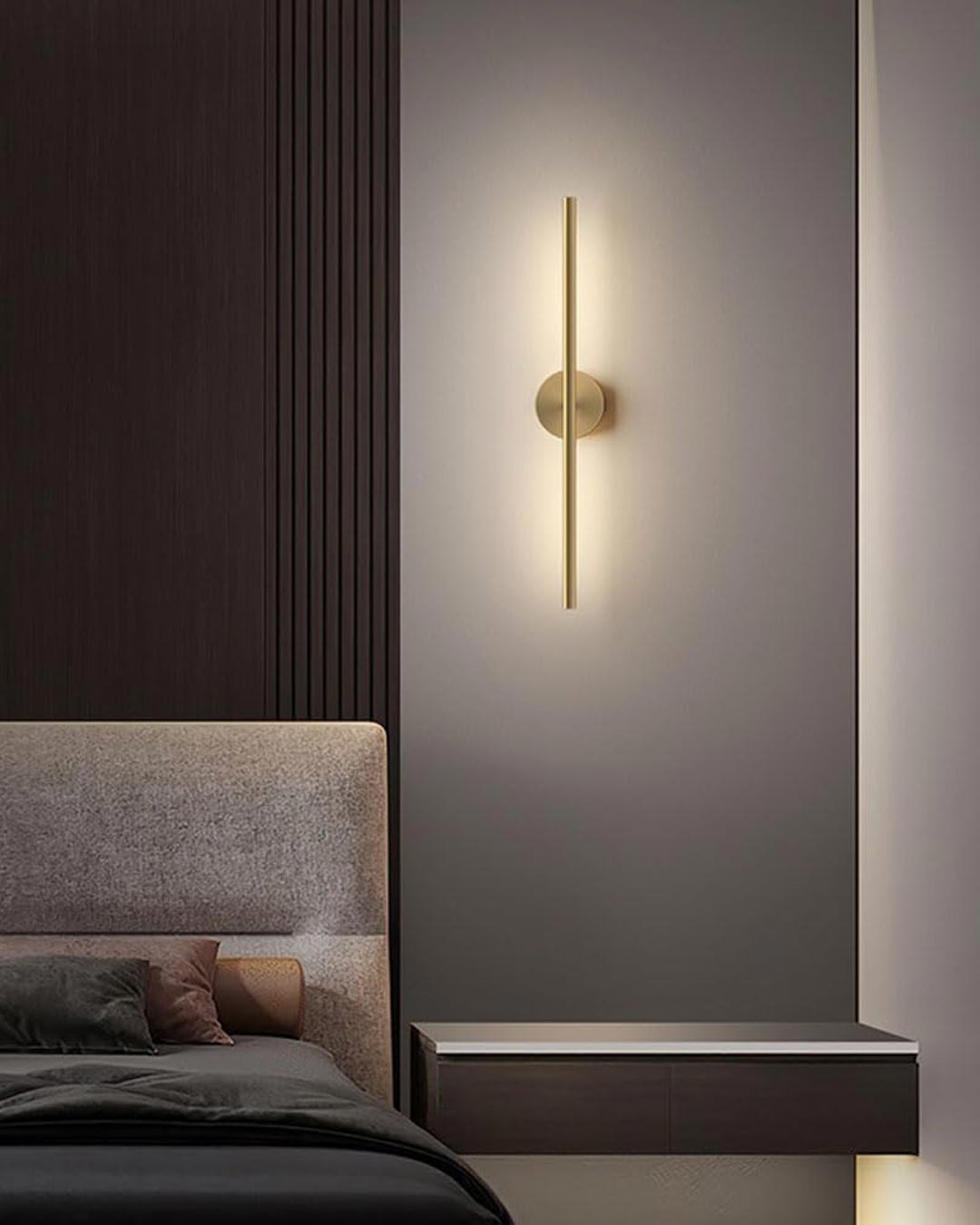 Moderne Lineær LED Væglampe - Guld