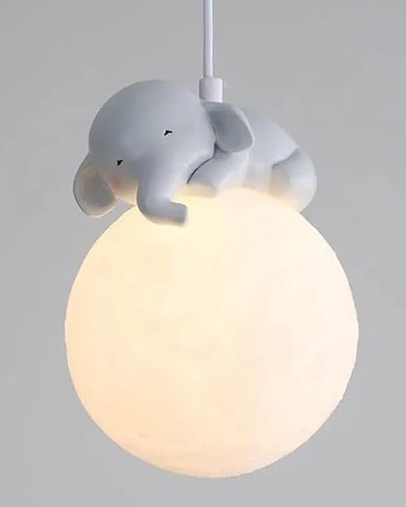 Sød dyreformet månependellampe - Elefant